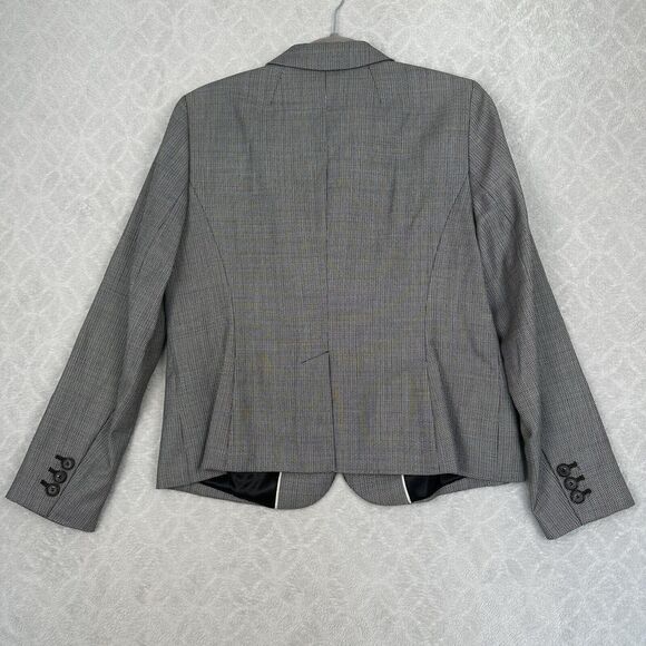 Talbots Petites Blazer Womens 12P Black White Wool Blend Career Office Business - Picture 6 of 16